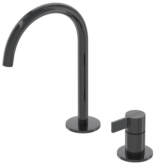 IVY Pact Wastafelmengkraan - 2-gats - bladmontage - uitloop - coldstart - Zwart chroom PVD 6101307