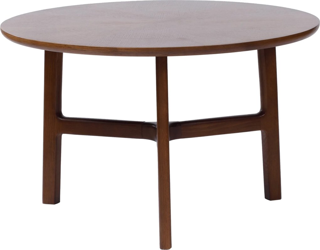 Mazzoni BELLUNO Naturel Noten (Donkerbruin) - HOUTEN SALONTAFEL Ø65 cm ROND MODERN CLASSIC