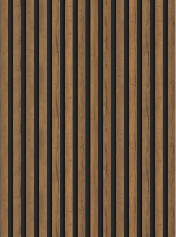 Mexen Lam-B monster lamellenwand, HDF-plaat 4 mm, Mocca Eik - S100-074-S