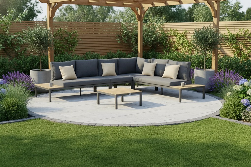 Loungeset 5 personen Aluminium Grijs Lifestyle Garden Furniture Palm Beach