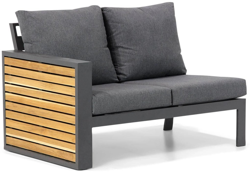 Hoek loungeset 6 personen Aluminium/teak Grijs Lifestyle Garden Furniture Verona/Marietta