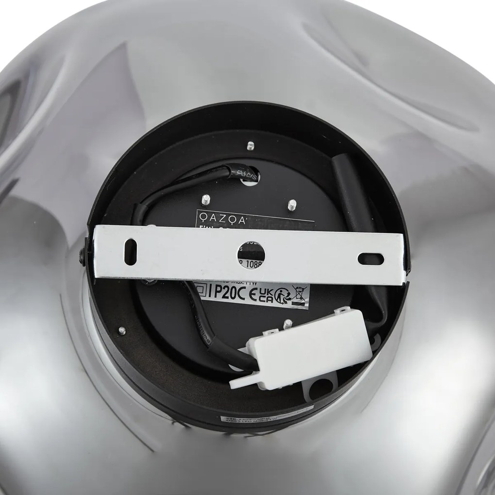 Design plafondlamp zwart met smoke glas - Gemma