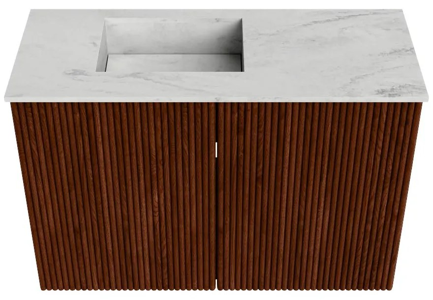 Mondiaz Joya DLux 60cm toiletmeubel ruby met wastafel faye links zonder kraangat opalo