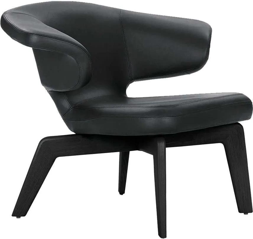 ClassiCon Munich fauteuil zwart onderstel zwart leer