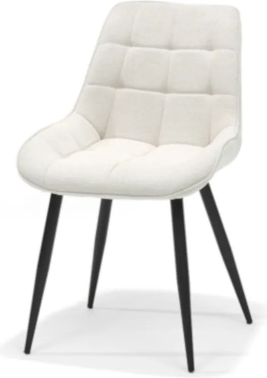 Eetkamerstoel - Loena - stof Teddy Wit