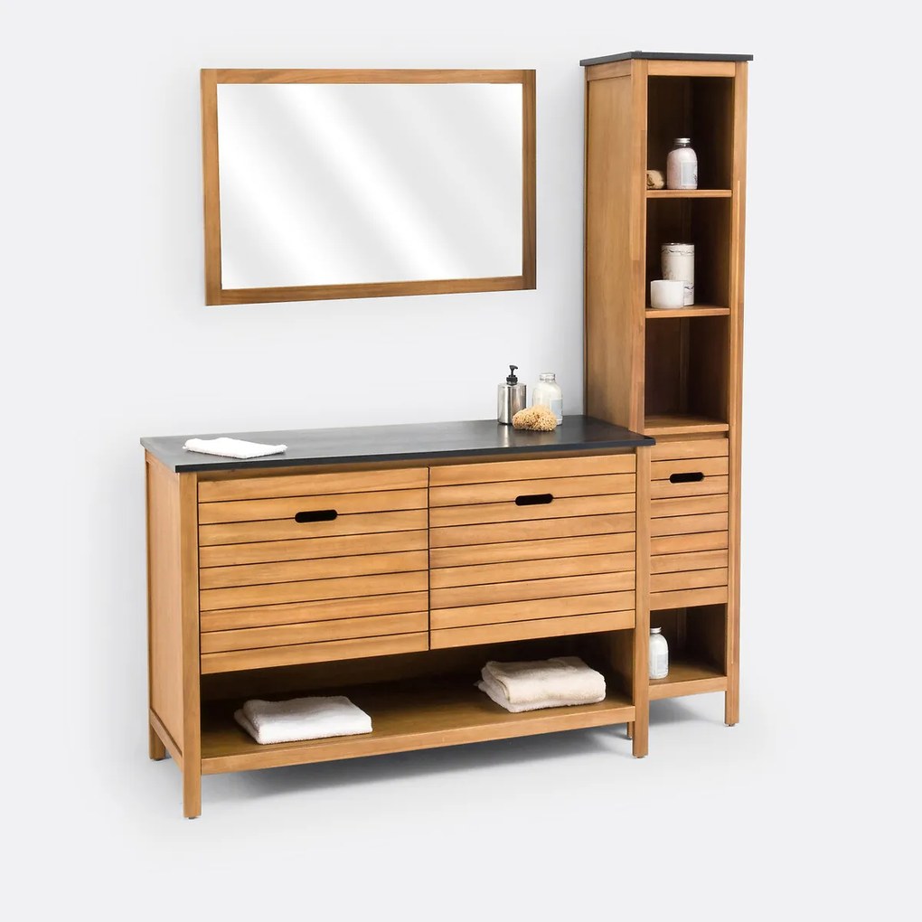 Meubel voor wastafel Saturne, acacia, L120 cm