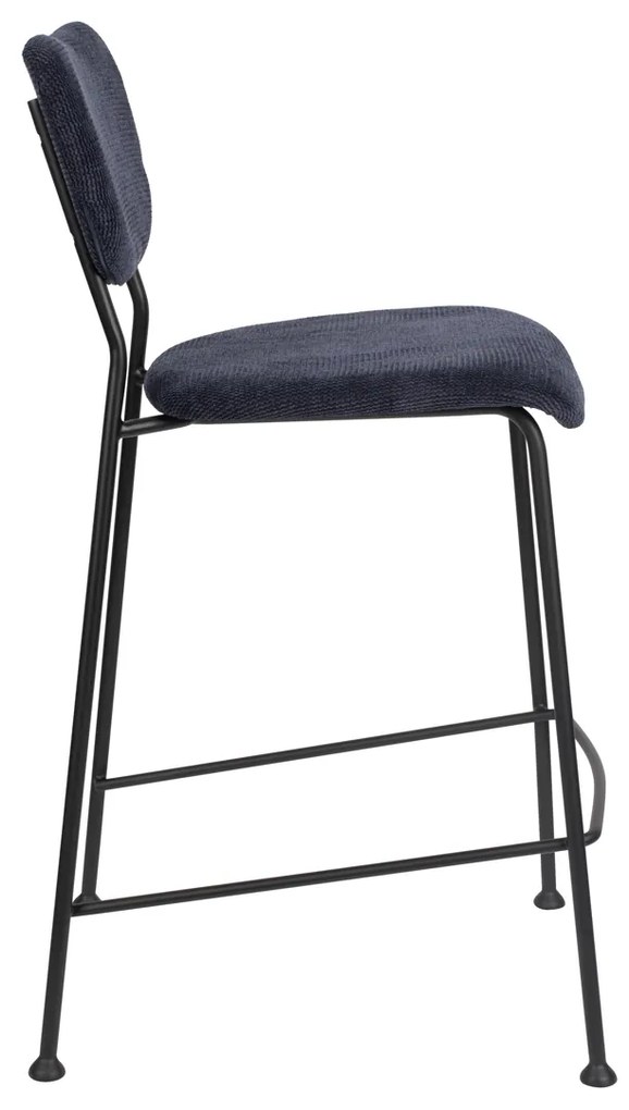 Zuiver Benson Lage Barkruk Stof Donkerblauw