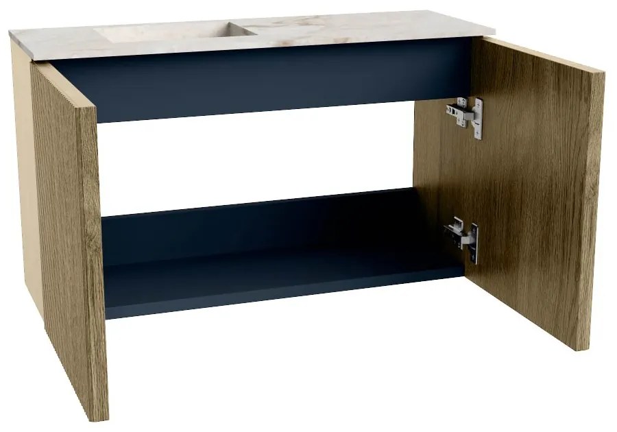 Mondiaz Joya DLux 70cm toiletmeubel dusk met wastafel faye links zonder kraangat frappe