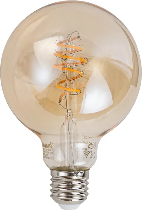Set van 5 Smart E27 dimbare LED lampen G95 amber 4.9W 320 lm 2500K
