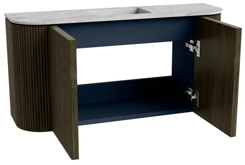 Mondiaz Joya DLux 85cm toiletmeubel ronding links/rechts shadow met wastafel faye midden 1 kraangat glace