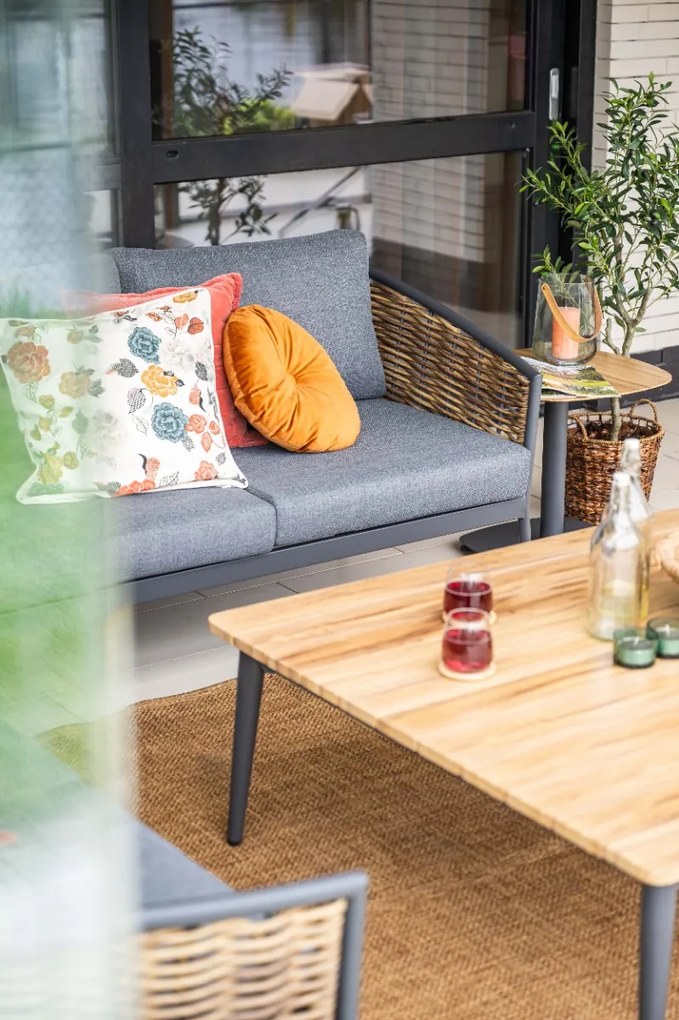 GI Bali loungeset (4-delig) - Naturel Rotan/Carbon Black OP=OP