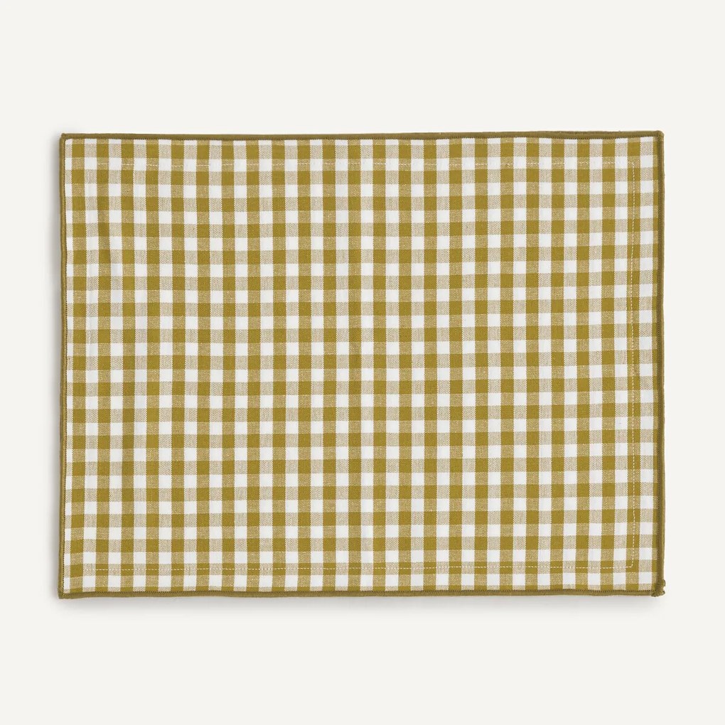 Set van 2 placemats, 30% gerecycled katoen, geweven-geverfd, Soizic