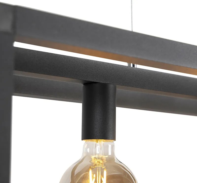 Industriële hanglamp zwart 4-lichts - Big Cage