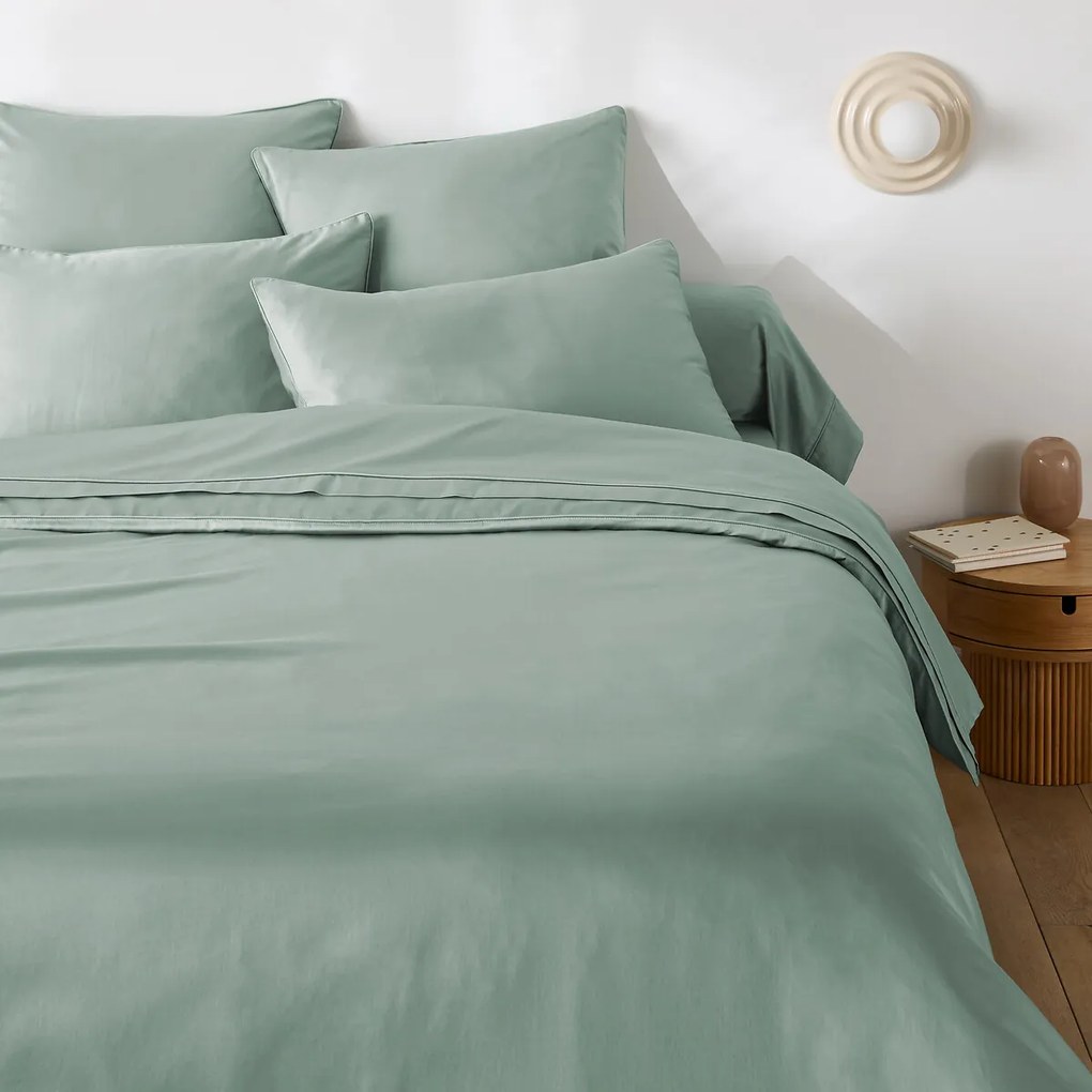 Dekbedovertrek in katoensatijn, Opale