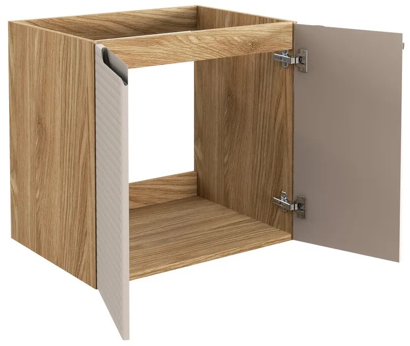 Comad Luxor Beige badmeubel 60cm met 2 deuren en wastafel wit glans