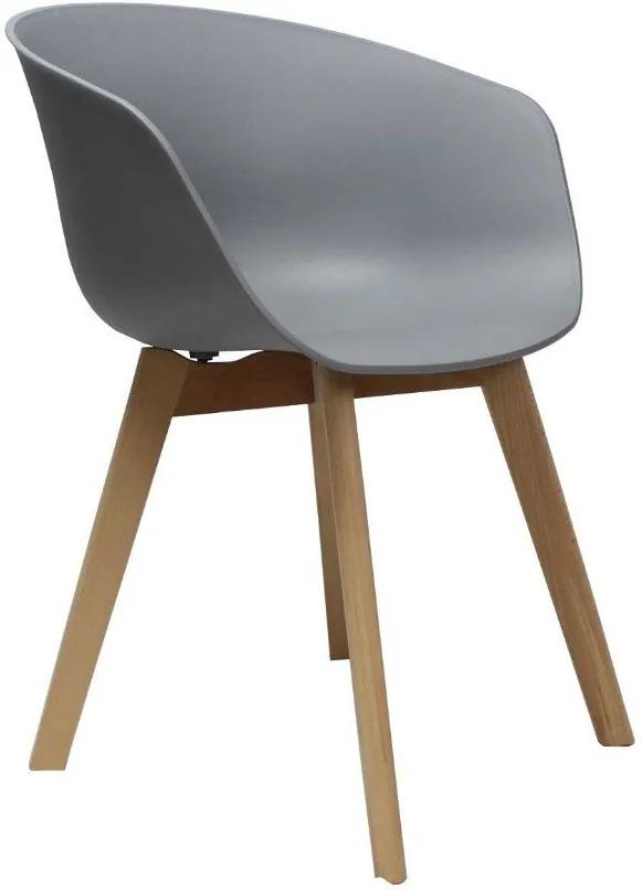 Viverne | Eetkamerstoel Fjord breedte 44 cm x diepte 57 cm x hoogte 78 cm grijs eetkamerstoelen kunststof, hout meubels stoelen & fauteuils
