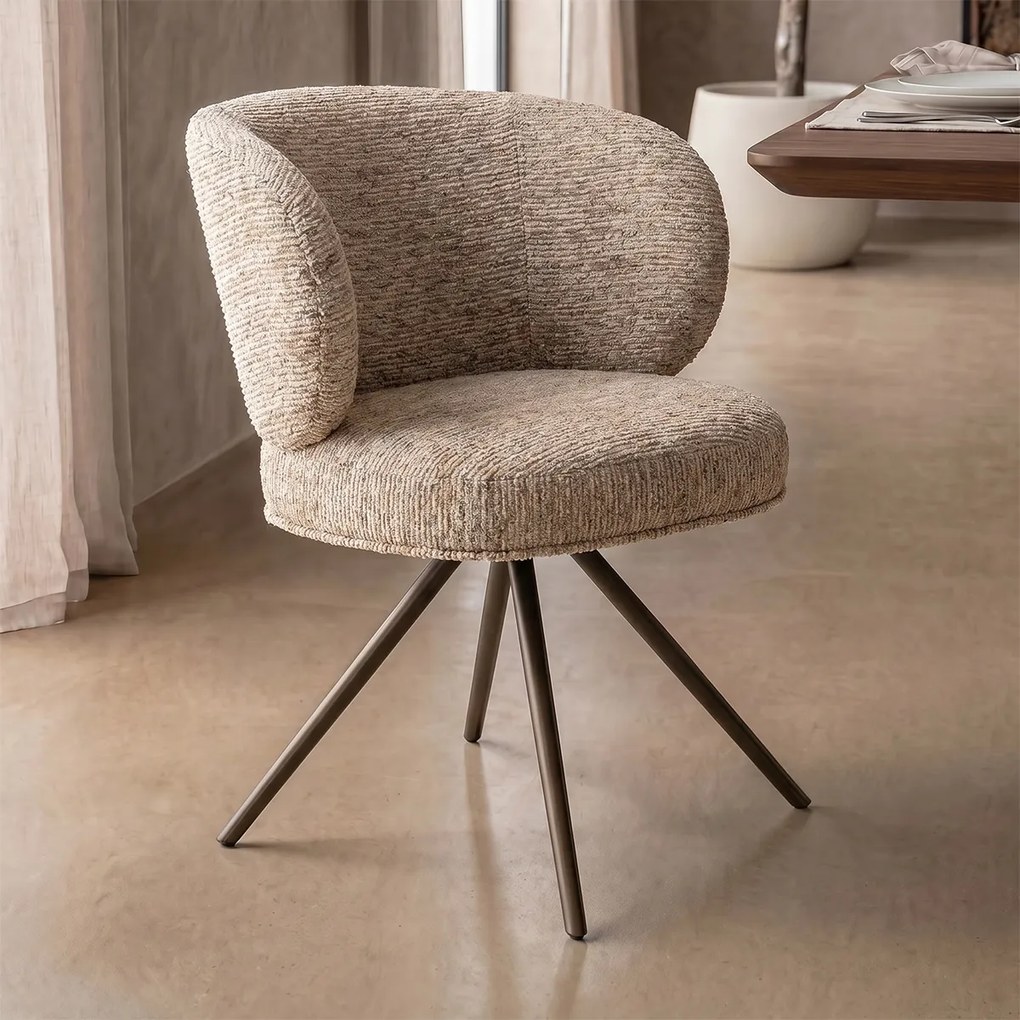 Eetstoel Brons Frame Taupe