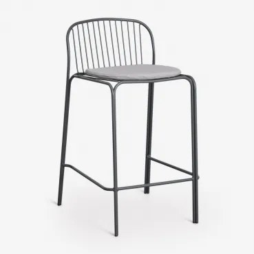 Pack Van 4 Hoge Tuinkrukken Van Staal Anerina Grijs – Grafiet & ↑65 Cm & Zand Grijs - Sklum