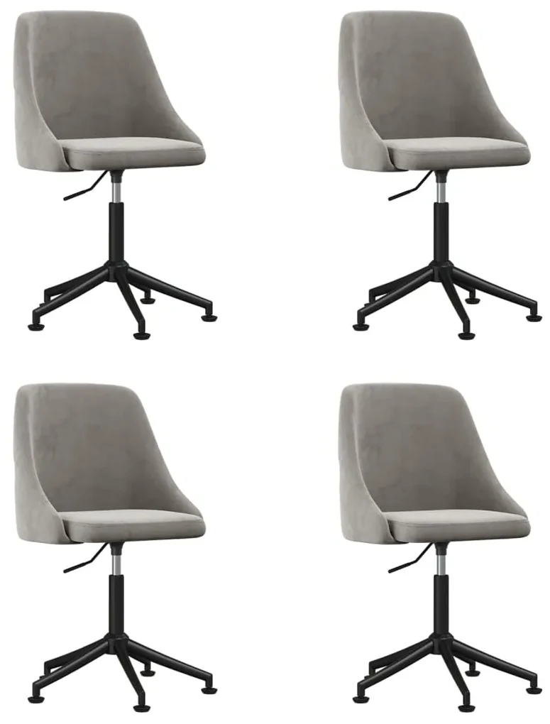vidaXL Eetkamerstoelen 4 st fluweel lichtgrijs