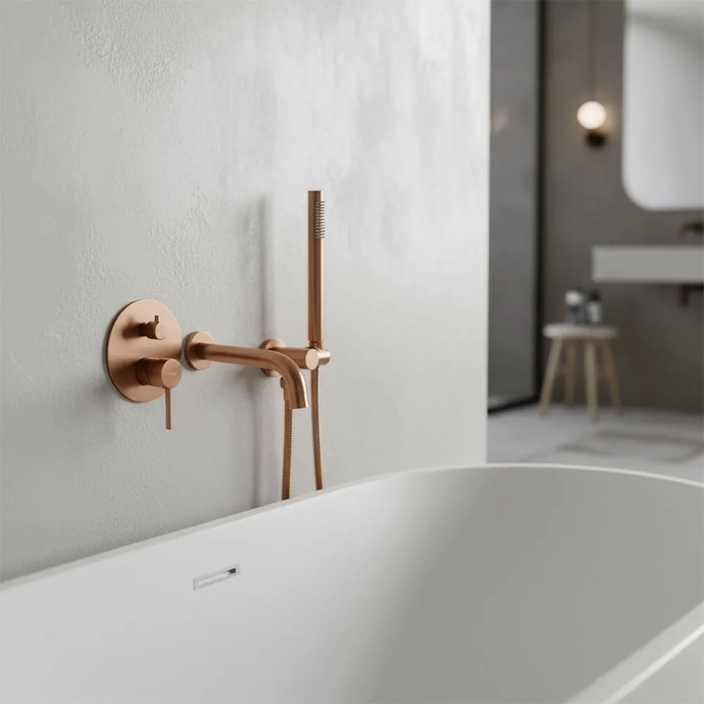 Inbouw badmengkraan Rea Lungo Brush Copper + BOX