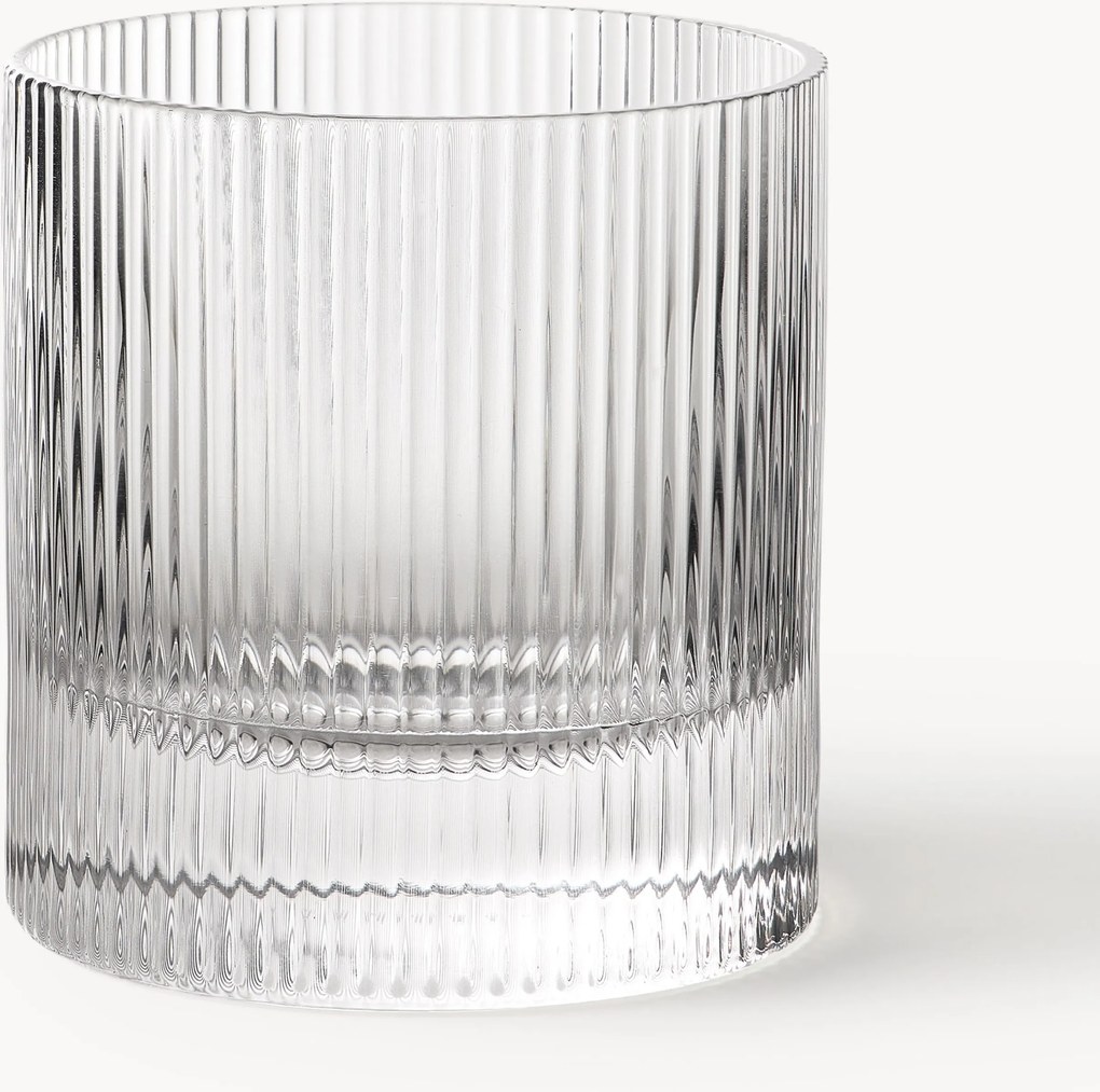 Mondgeblazen glazen tumblers Ripple, 2-delig