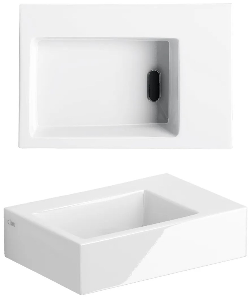 Clou Flush 2 keramische fontein 36cm zonder kraangat wit glans
