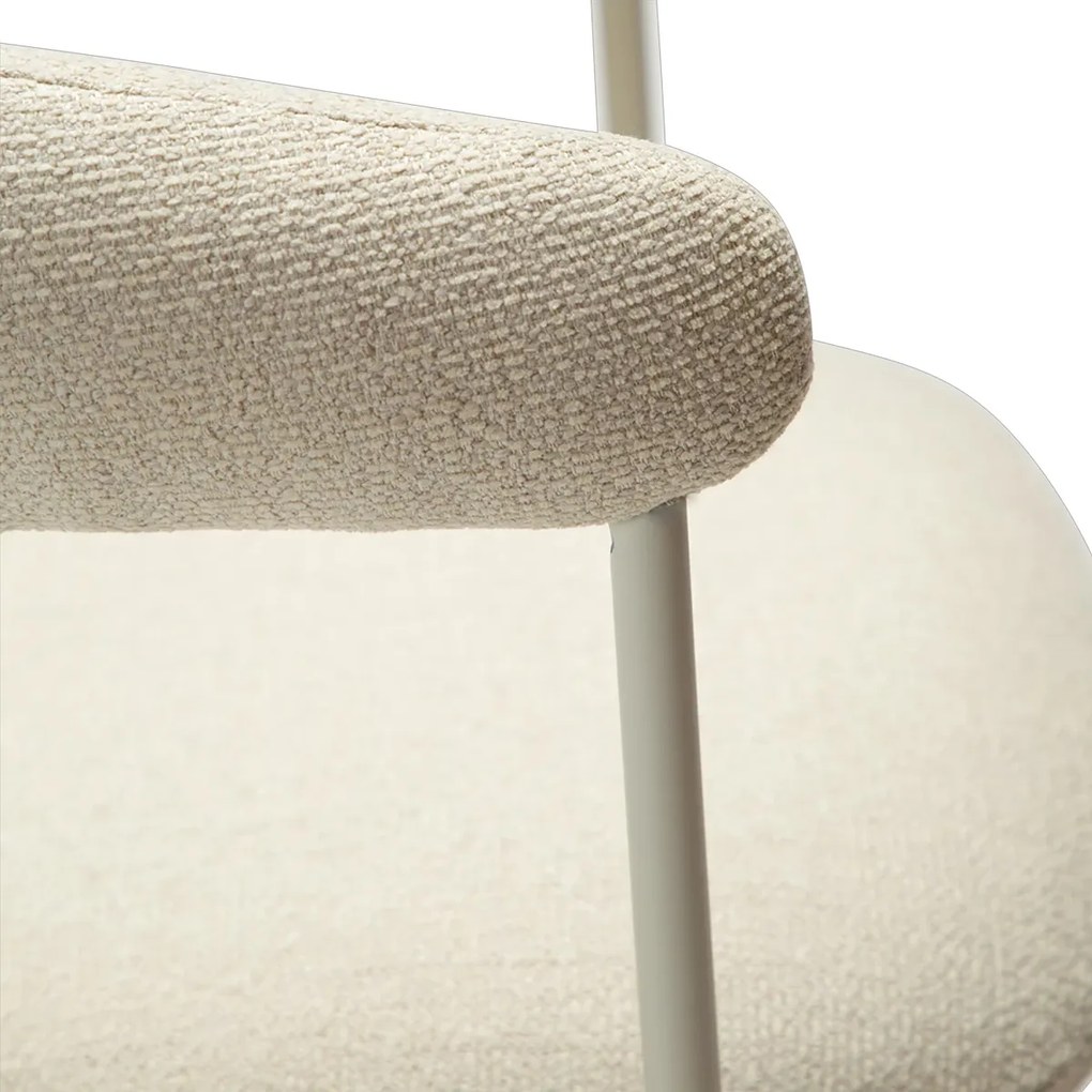 Dan-Form Plenti Eetkamerstoel Met Ronde Rug Wit Boucle