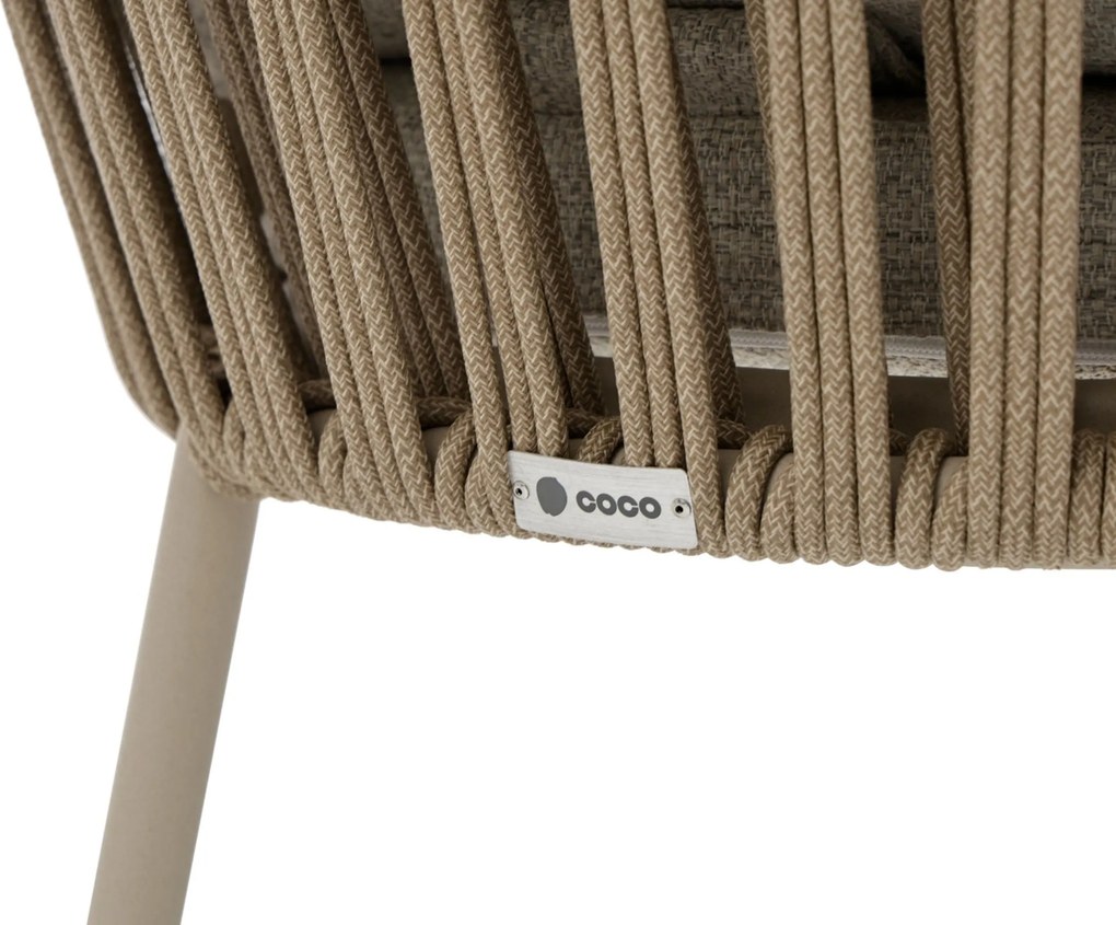 Tuinset Ronde Tuintafel 4 personen 140 cm Rope Zand/Beige Coco Elara/Trino