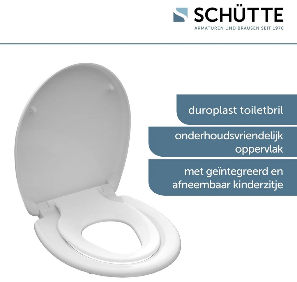 Schutte Isabeau dubbele toiletzitting met softclose en quick release wit glans