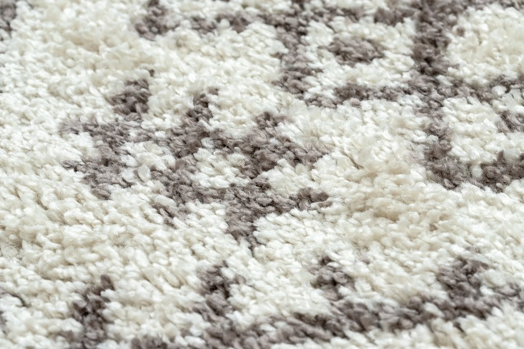 Tapijt BERBER TANGER B5940 crème / bruinrand ,  Barber , marokkaanse shaggy
