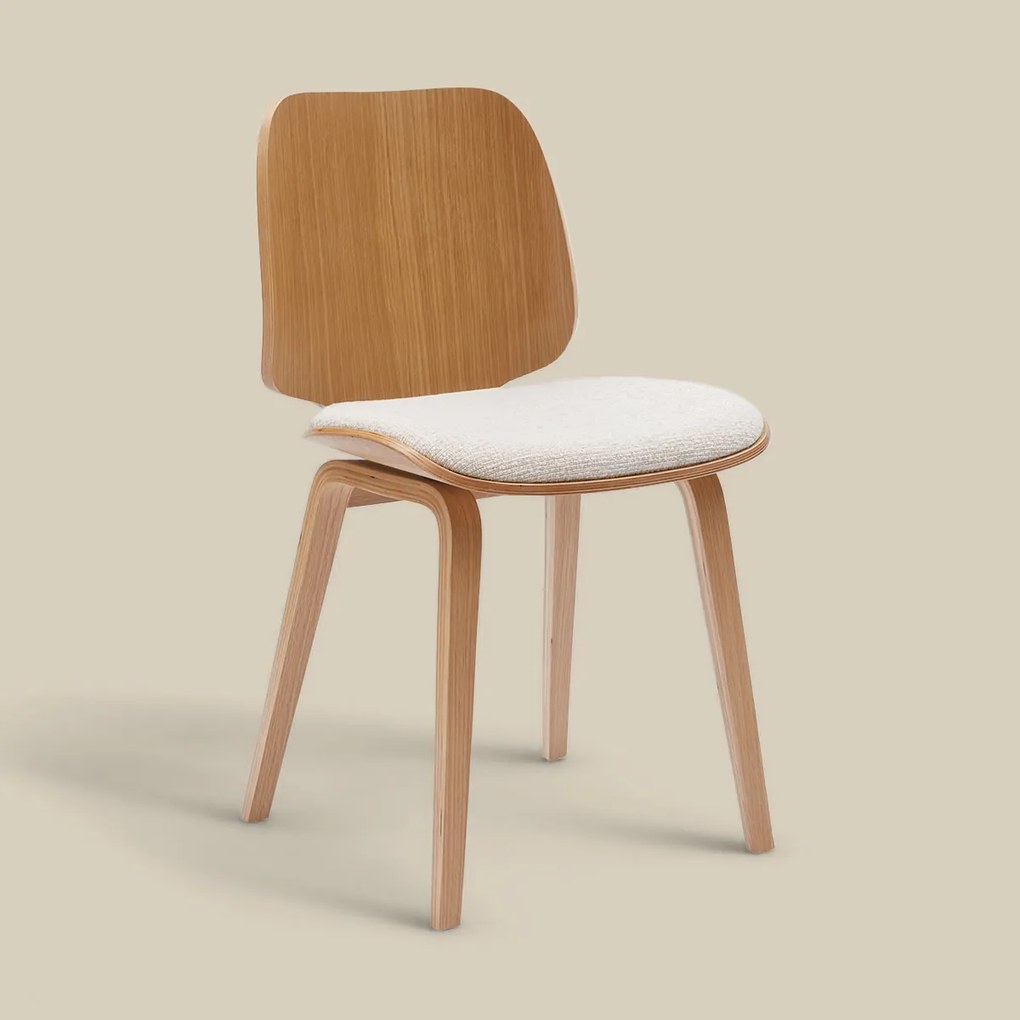 Scandinavische Vintage Stoel Plywood Eiken
