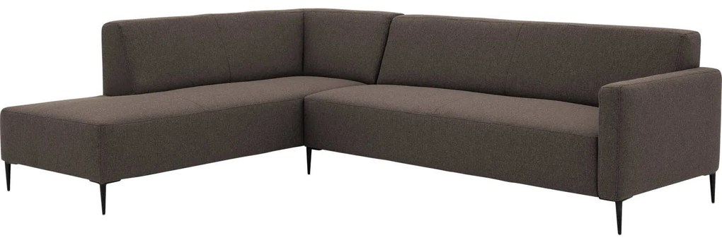 Goossens  Key West bruin, stof, 3-zits, modern design met ligelement links