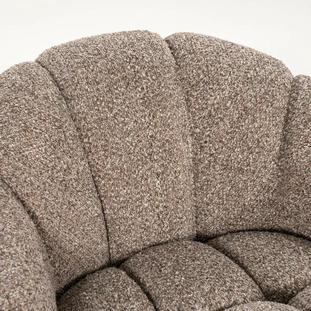 Ronde Fauteuil Draaibaar Boucle Taupe