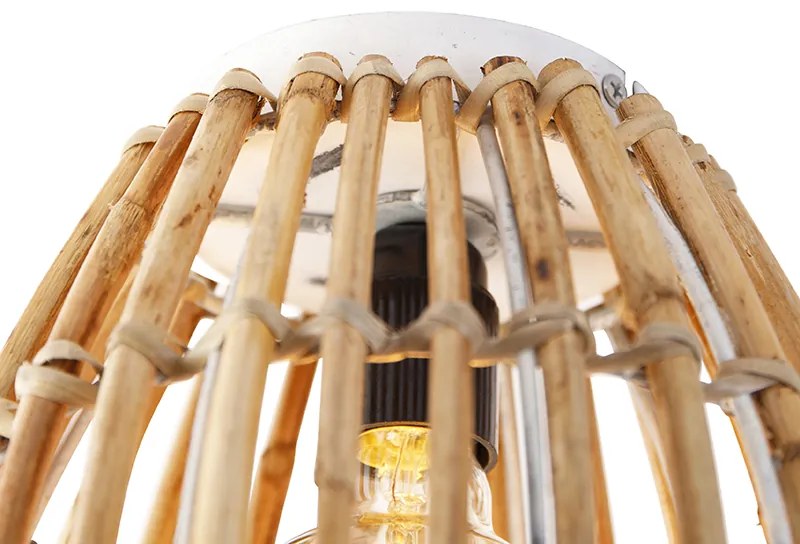 Landelijke plafondlamp bamboe en wit - Canna Capsule