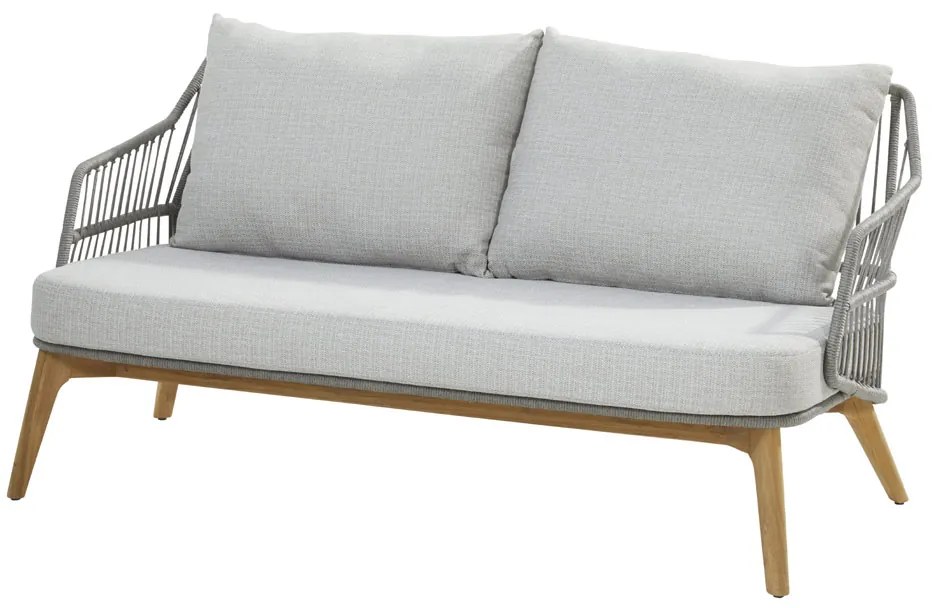 4 Seasons Outdoor Ancora 2,5-zits loungebank teak Silver grey SALE Loungebank houtkleur weerbestendig