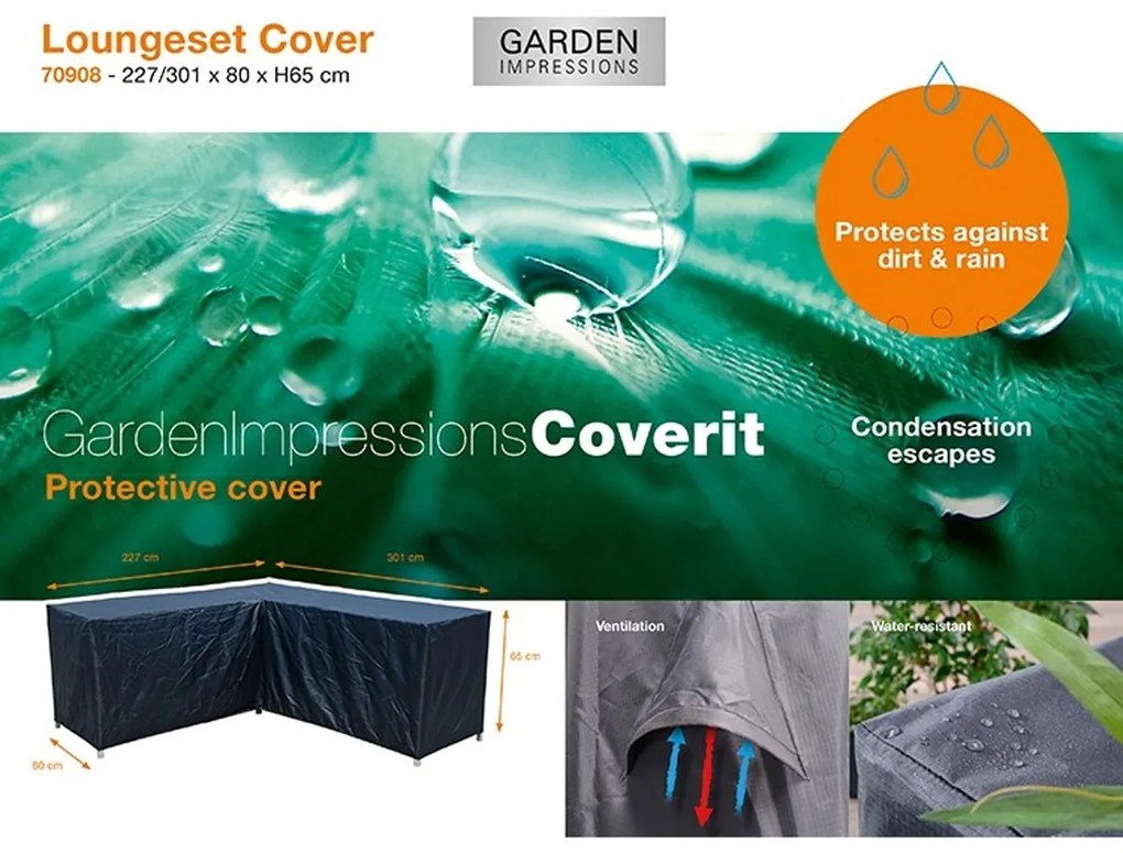 Garden Impressions Loungeset beschermhoes L 227/301x80xH65 cm