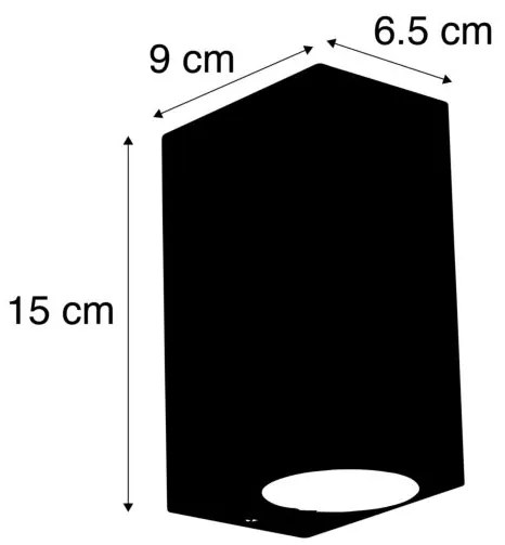 Set van 4 wandlampen donkergrijs 2-lichts IP44 - Baleno