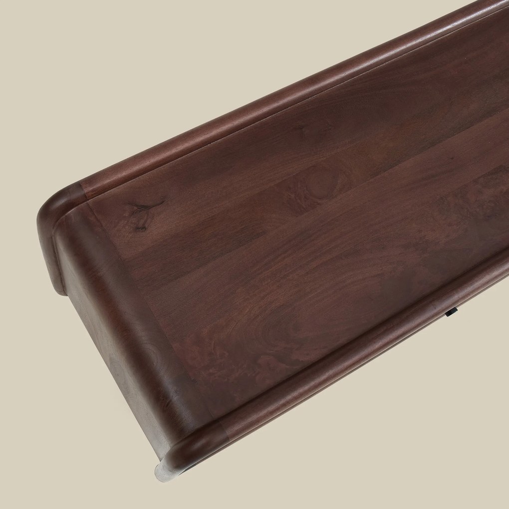 Houten Tv-meubel Met Ronde Hoeken 160 Cm - 160x43x50cm.