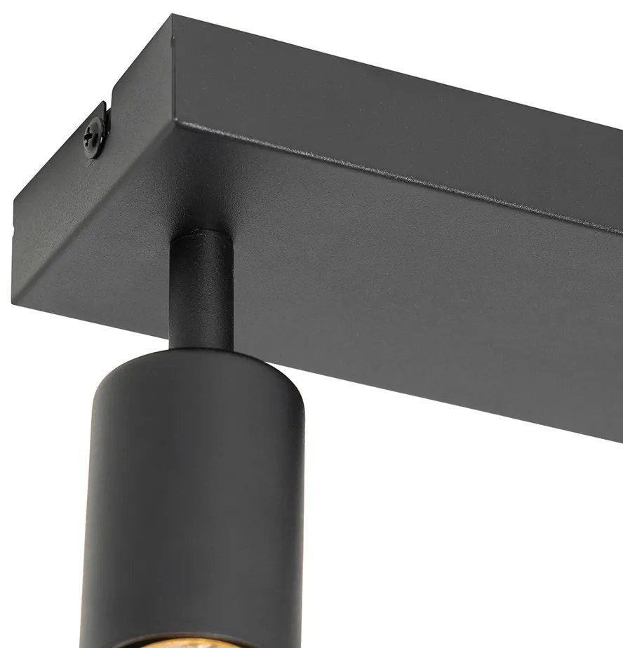 Moderne Spot / Opbouwspot / Plafondspot zwart rechthoekig 2-lichts - Facil Modern E27 Binnenverlichting Lamp