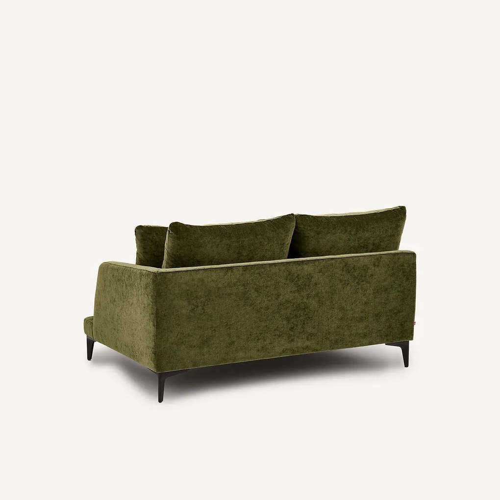 Halve bank, 2-zit van gemengd fluweel, MODERNISTE