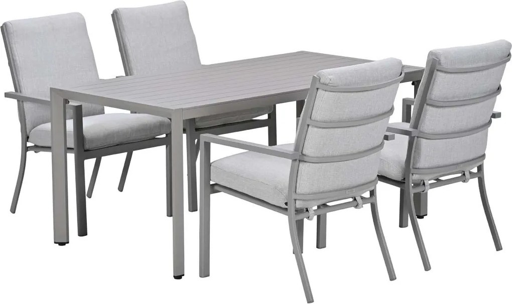Garden Impressions Senja tuinset 5-delig taupe - Kasper tuintafel 160x90 cm