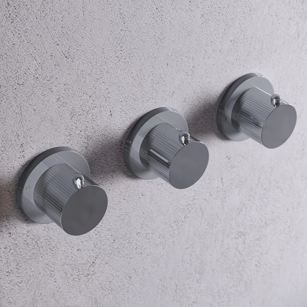 Saniclear Plus Stripes Pro inbouw badkraan met vrijstaande uitloop chroom