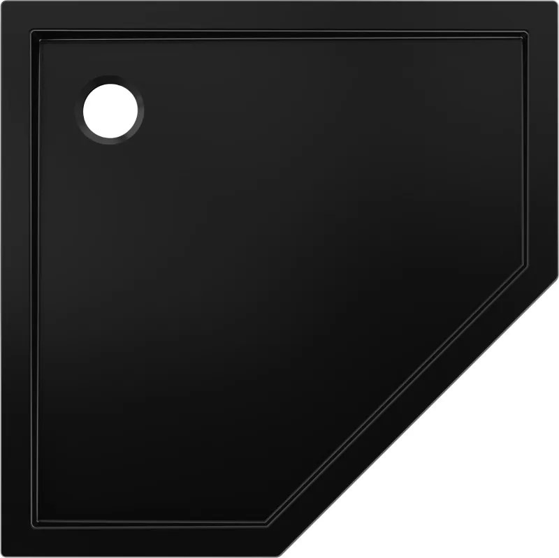 Mexen Flow piëcihoekige douchebak slim 90 x 90 cm, zwarte mat - 46P709090