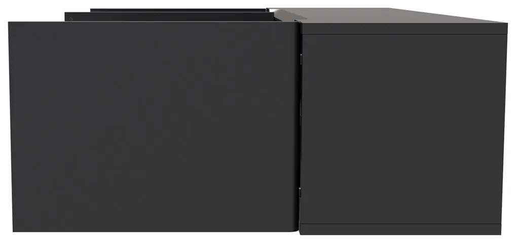 Hangend Tv-meubel Zwart 146 Cm - 146x35.5x35cm.