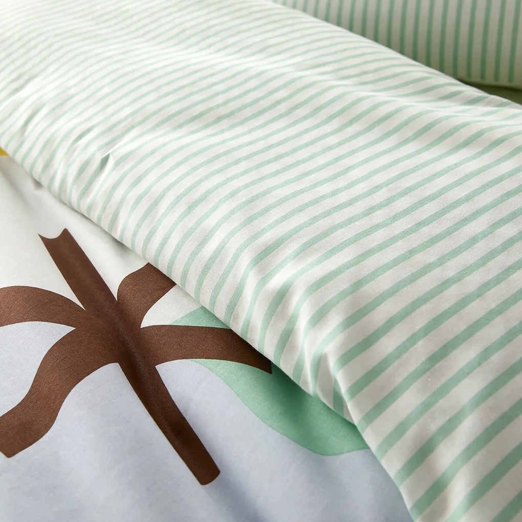 Bedset 50% recycled katoen, rechthoekige kussensloop.Olias