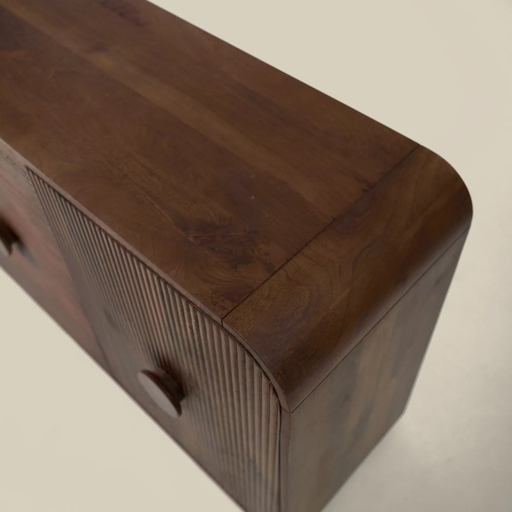 Houten Dressoir Met Ronde Hoeken - 160x40x76cm.