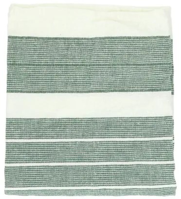 Theedoek, linnen/katoen, streep groen 50 x 70 cm