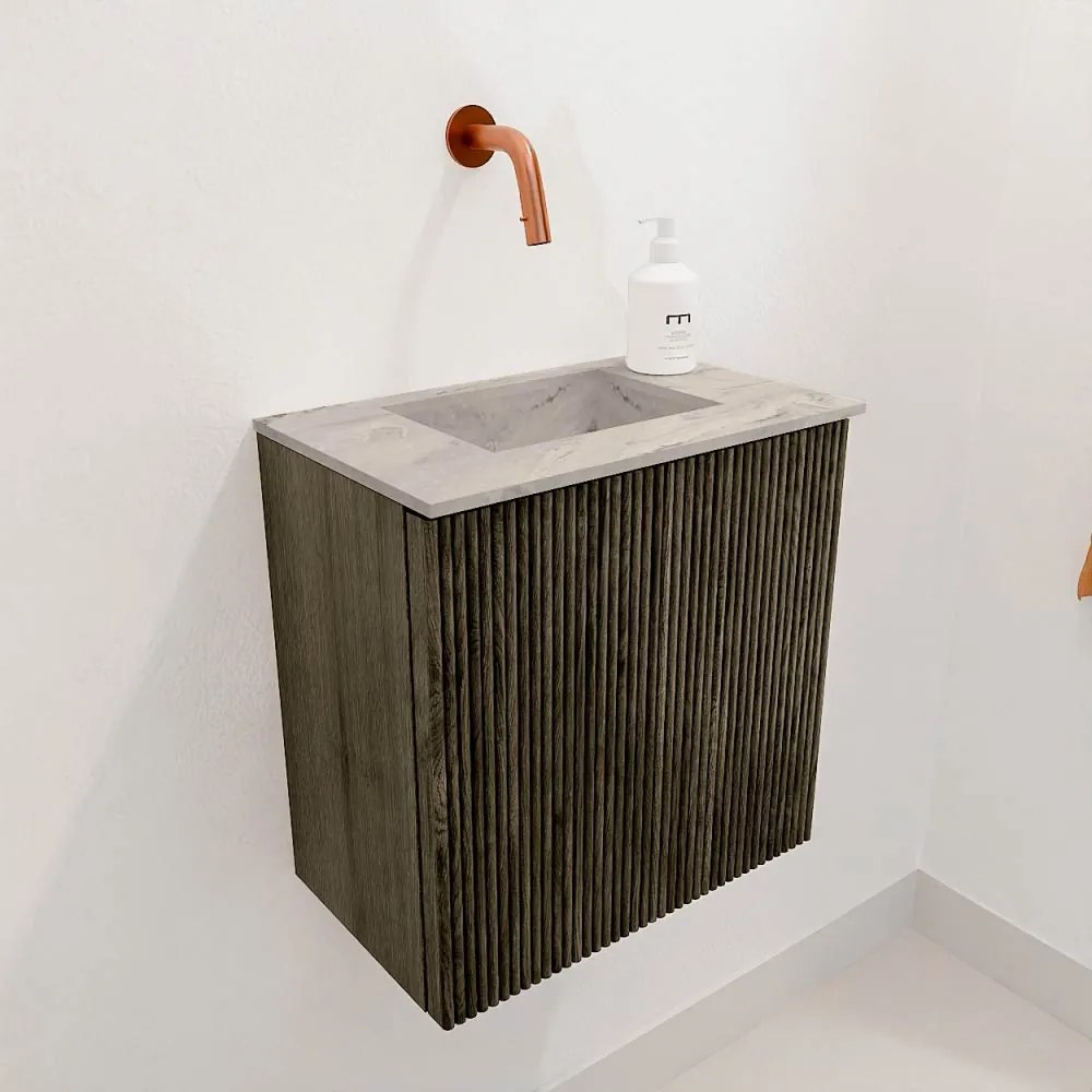 Mondiaz Joya DLux 40cm toiletmeubel shadow met wastafel faye midden zonder kraangat glace