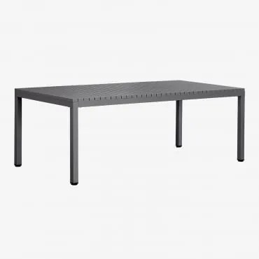 Rechthoekige Aluminium Eettafel (210x100 Cm) Marti Grijs – Grafiet - Sklum