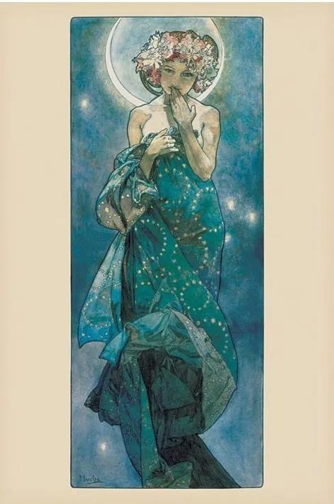 Poster Alfons Mucha - moon, (61 x 91.5 cm)